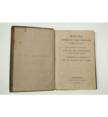 Moyses considerado como legislador y moralista
