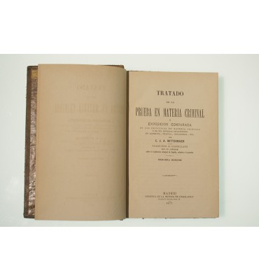 Tratado de la prueba en materia criminal o exposición comparada