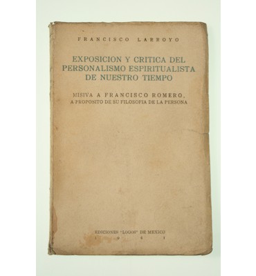 Exposición y crítica del personalismo espiritualista de nuestro tiempo