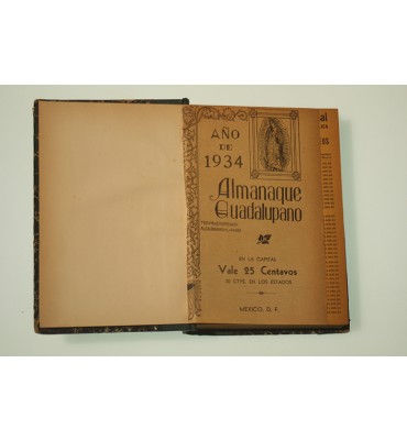 Almanaque Guadalupano para el año de 1934