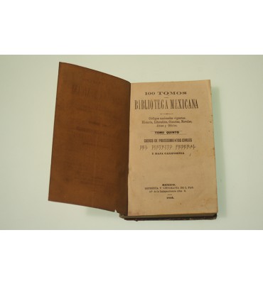 100 tomos Biblioteca Mexicana. Código de procedimientos civiles del Distrito Federal y Baja California