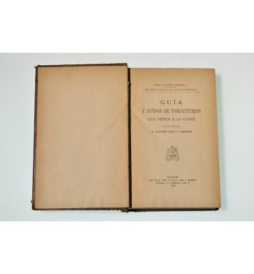 Guía y avisos de forasteros que vienen a la corte
