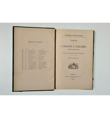 Votos del C. Ignacio L. Vallarta 