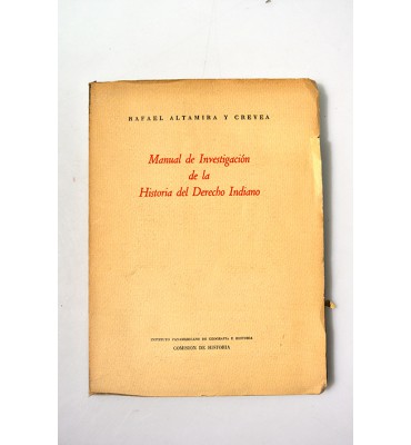 Manual de investigación de la Historia del Derecho Indiano