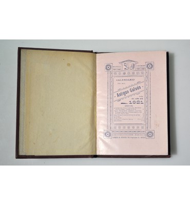 95° calendario de Mariano Galvan rivera para el año de 1921