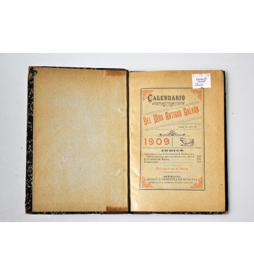 Calendario del más Antiguo Galván para el año de 1909
