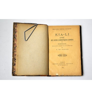 Kia-li livre des rites domestiques chinois de Tchou-Hi
