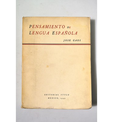 Pensamiento de la lengua española 