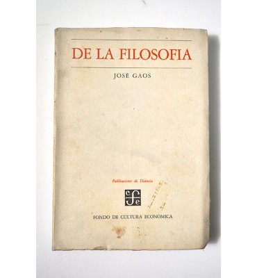 De la filosofía 