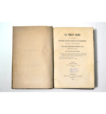 La Virgen María en sus relaciones con Dios, con los Ángeles y los Hombres, su vida y sus glorias.