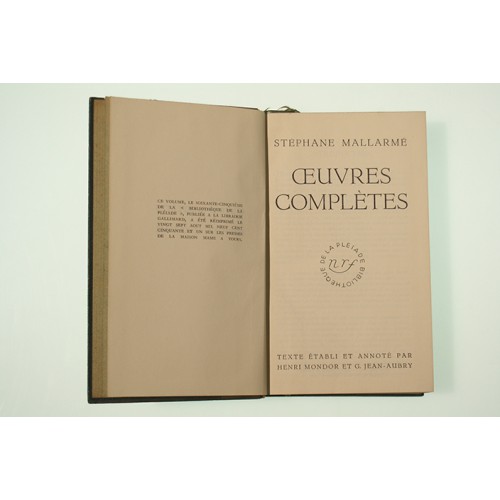Oeuvres complétes Stéphane Mallarmé