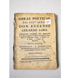 Obras poéticas del Exc.mo Señor Don Eugenio Gerardo Lobo